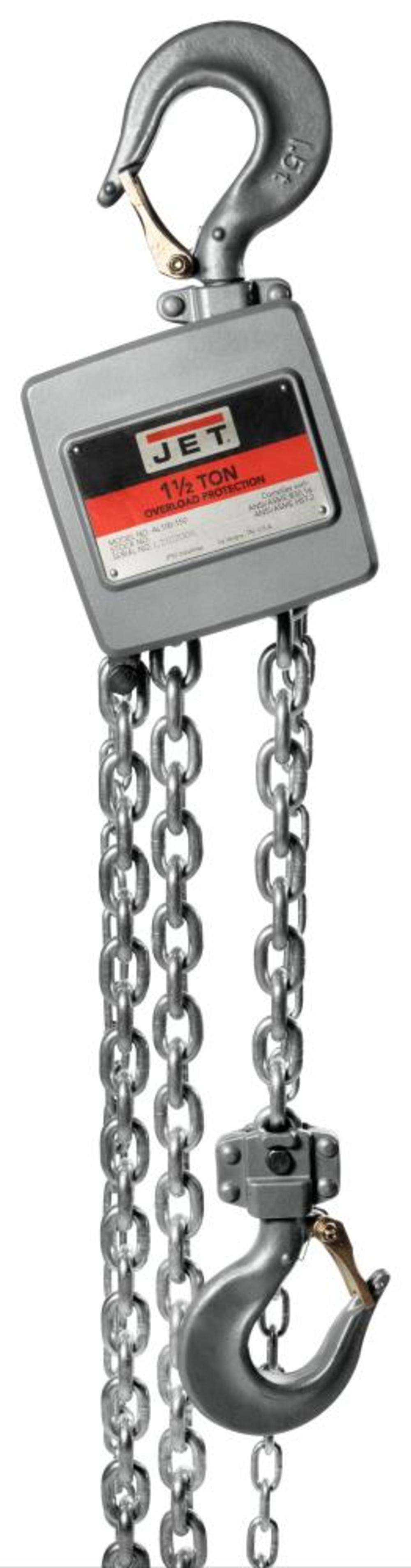 JET AL100-150-10 1 1/2 Ton Hand Chain Hoist with 10' of Lift 133121 from JET