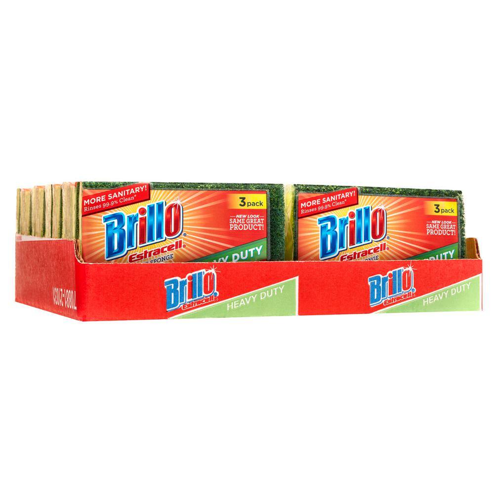 Brillo Estracell Heavy-Duty Scrub Sponge (3-Count Case of 8) 21031