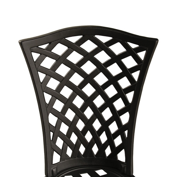 Lattice Outdoor Patio Garden 3 Piece Bistro Set in Sand Black