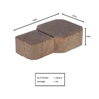 Pavestone Decorastone 9.06 in. L x 5.51 in. W x 2.36 in. H 60 mm TanBrown Concrete Paver (350 Pieces100 sq. ft.Pallet) 15633