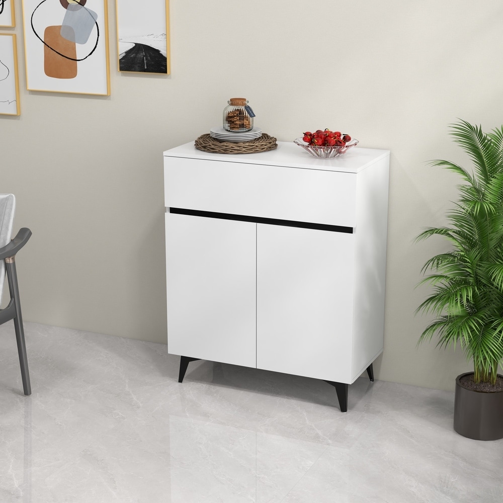 Two Doors And One Drawer Modern Accent Cabinet