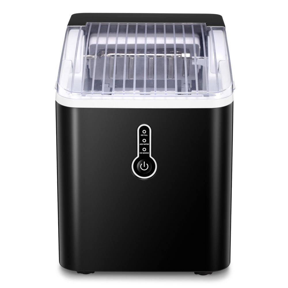 Edendirect 26 lbs24Hours Countertop Portable Ice Maker in Black with Ice Scoop and Basket for Home Bar Office