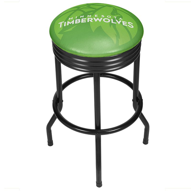 Minnesota Timberwolves Padded Ribbed Black Bar Stool