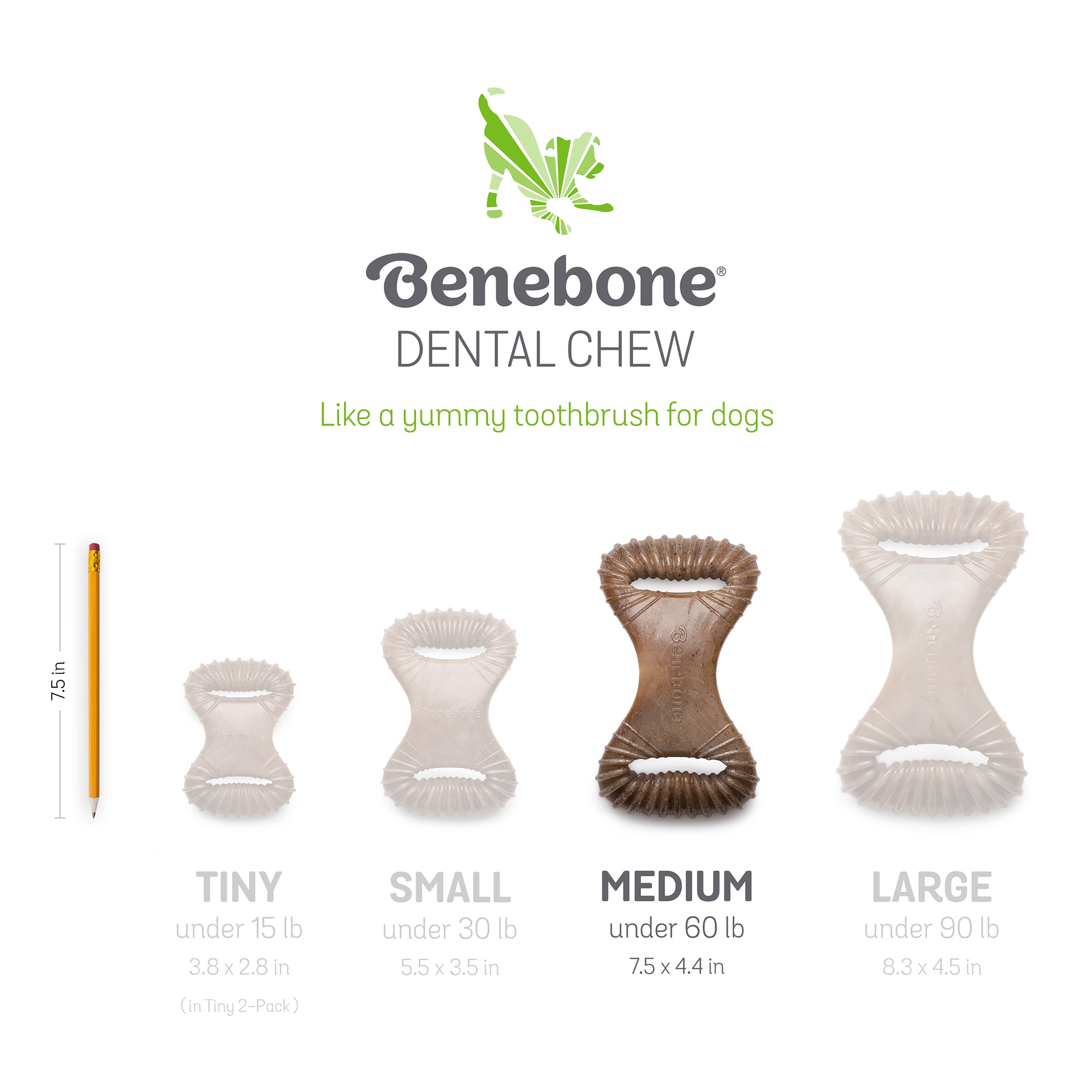 BENEBONE Bacon Flavored Dental Chew Toy， Small