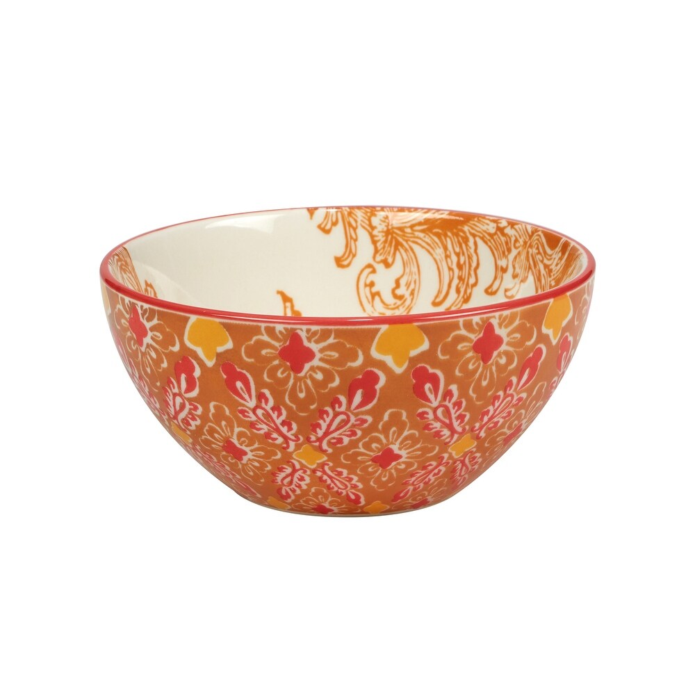 Certified International Damask Floral Assorted Designs  Purpose Bowls  Set of 6