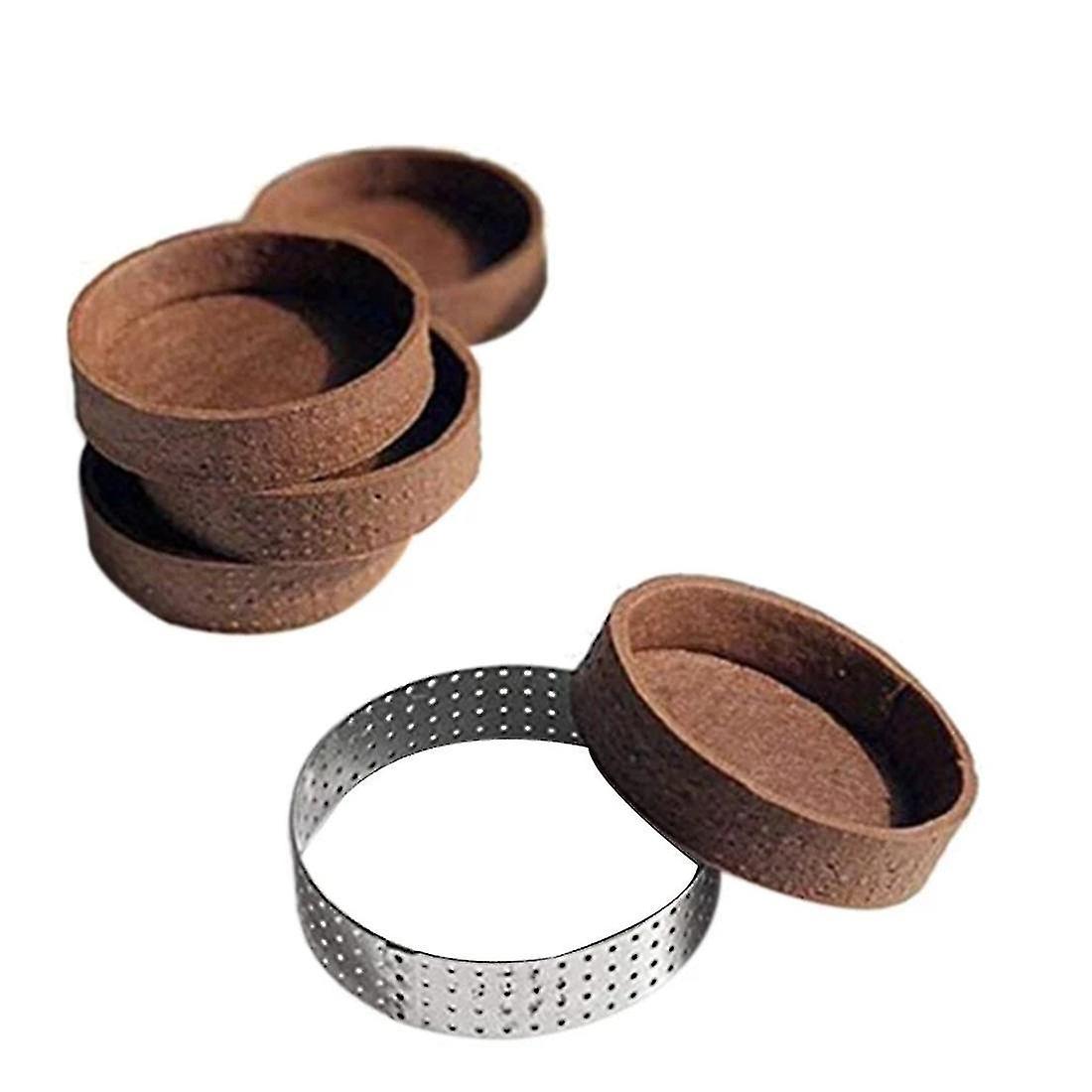 12 Pack Stainless Steel Tart Rings，perforated Cake Mousse Ring， 6cm