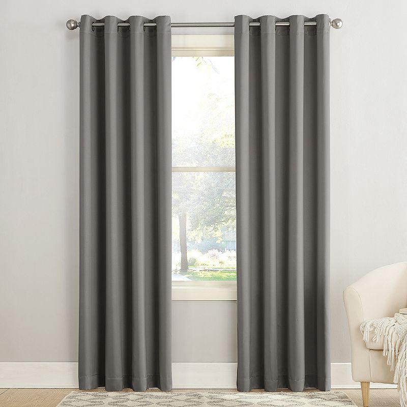 Sun Zero 1-Panel Gramercy Grommet Room Darkening Window Curtain