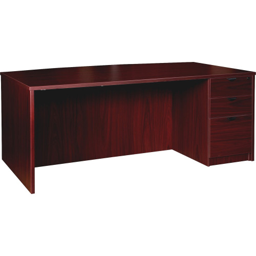 Lorell Prominence 2.0 Mahogany Laminate Box/Box/File Right-Pedestal Desk - 3-Drawer (PD4272RSPMY)