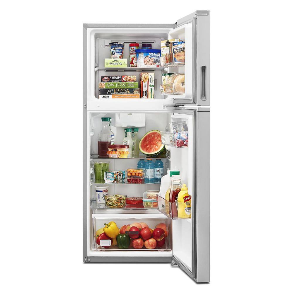 Whirlpool 24 in. 11.6 cu. ft. Top Freezer Refrigerator in Fingerprint Resistant Stainless Finish Counter Depth WRT112CZJZ