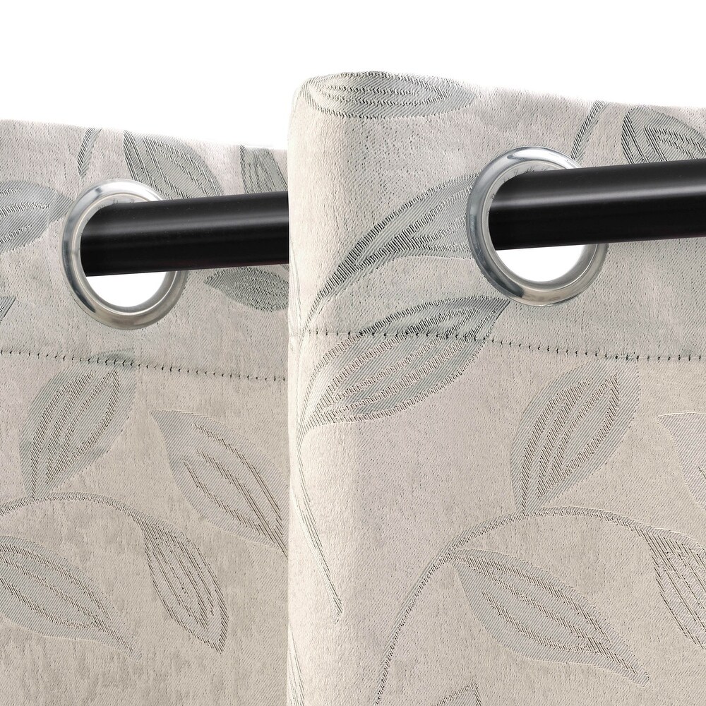 Superior Modern Bohemian Leaves Room Darkening Blackout Curtains  Rod Pocket or Grommets  Set of 2