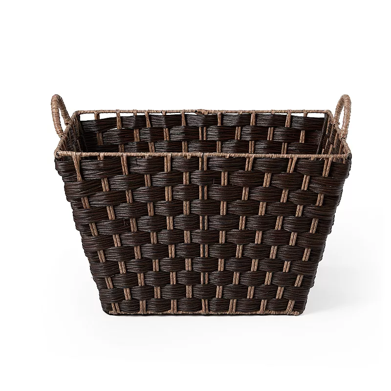 Saddle River Rectangular Tapered Faux Wicker Storage Bin 3-piece Set