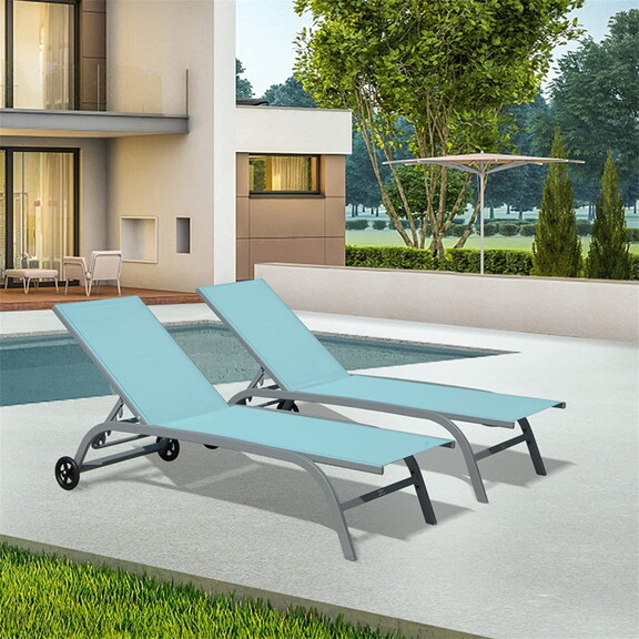 Chaise Lounge Outdoor Set of 2  Lounge Chairs for ...