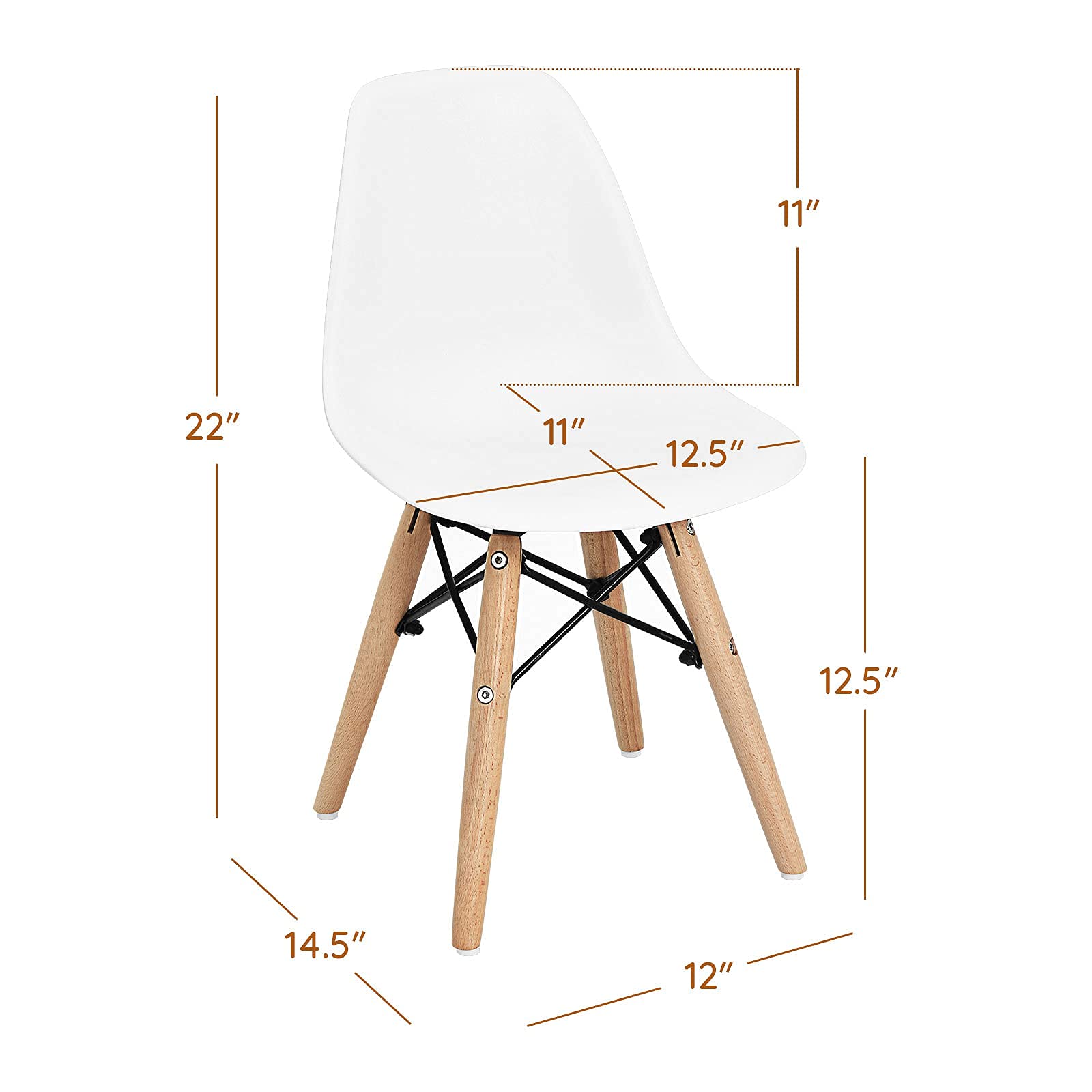 Costzon Kids Chair 4 Pcs, Toddler Chair in Mini DSW Size w/Solid Wood Legs