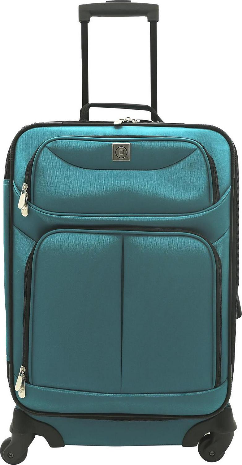 Protege 2 Pc Softside Spinner Luggage Set， 21 and 25 Checked， Teal