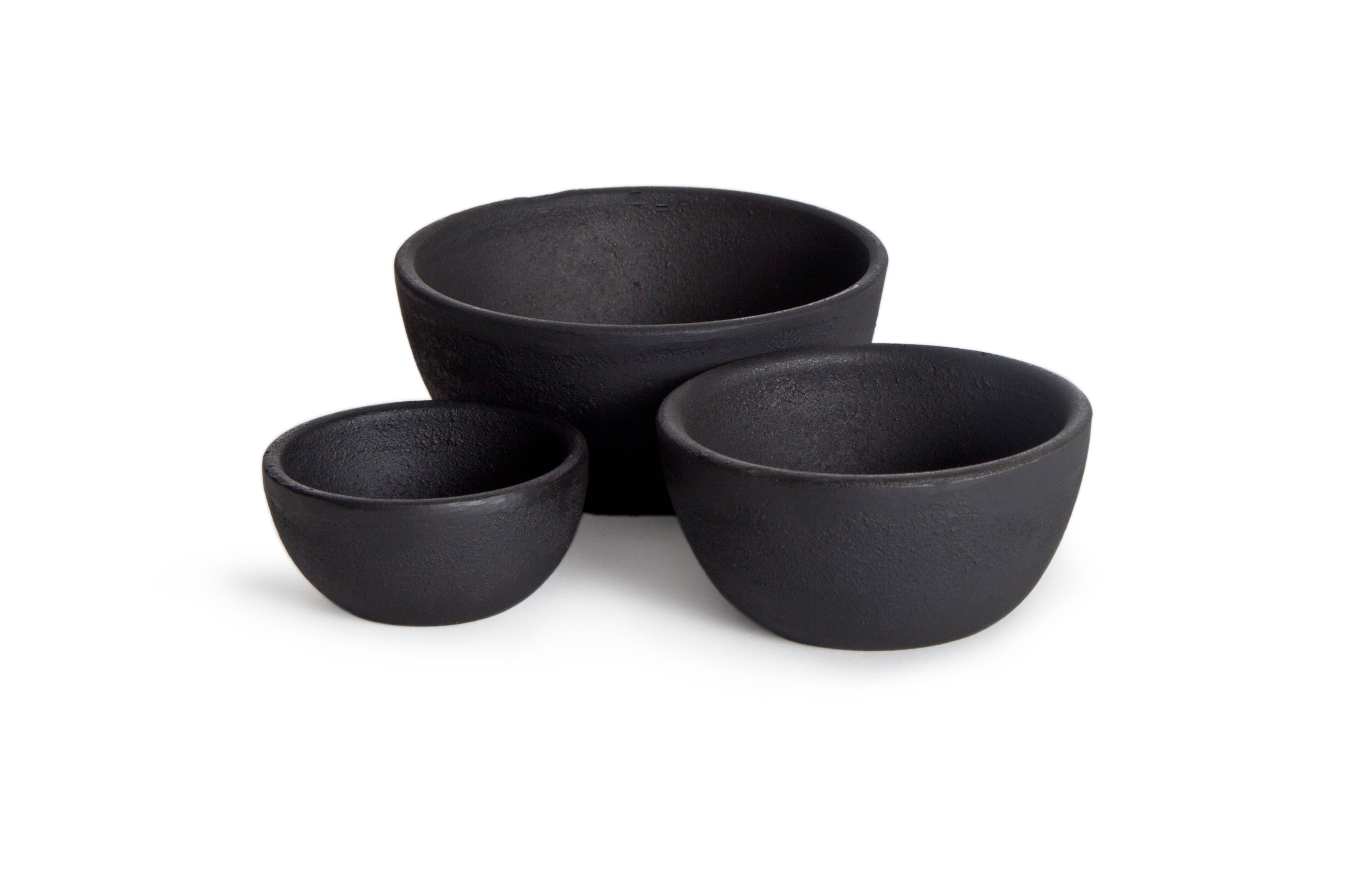 Set of 3 Small Simple Cast Iron Bowls