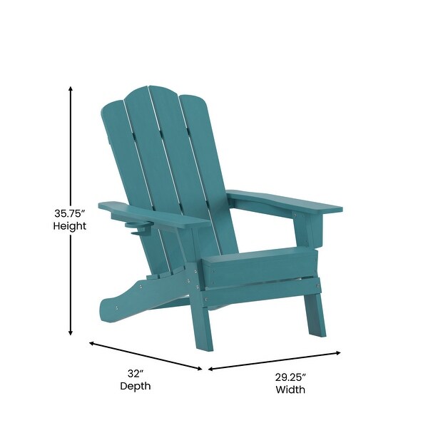 Set of 2 Commercial AllWeather Adirondack Chairs with Cupholders