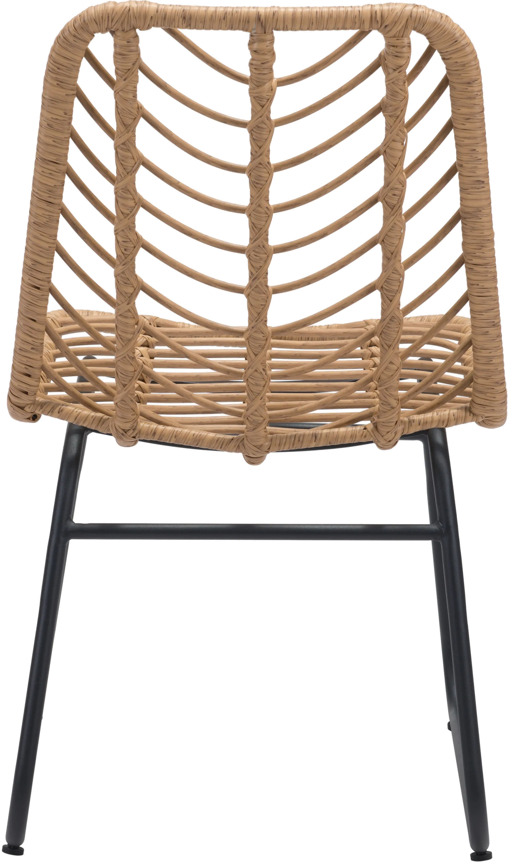 Pair of Modern Natural Patio Dining Chairs - Laporte