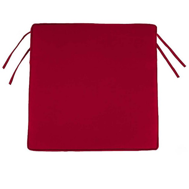 Plow amp Hearth Polyester Classic Outdoor Chair Cushions With Ties 18 5 quot x 16 5 quot x 3 quot Barn Red