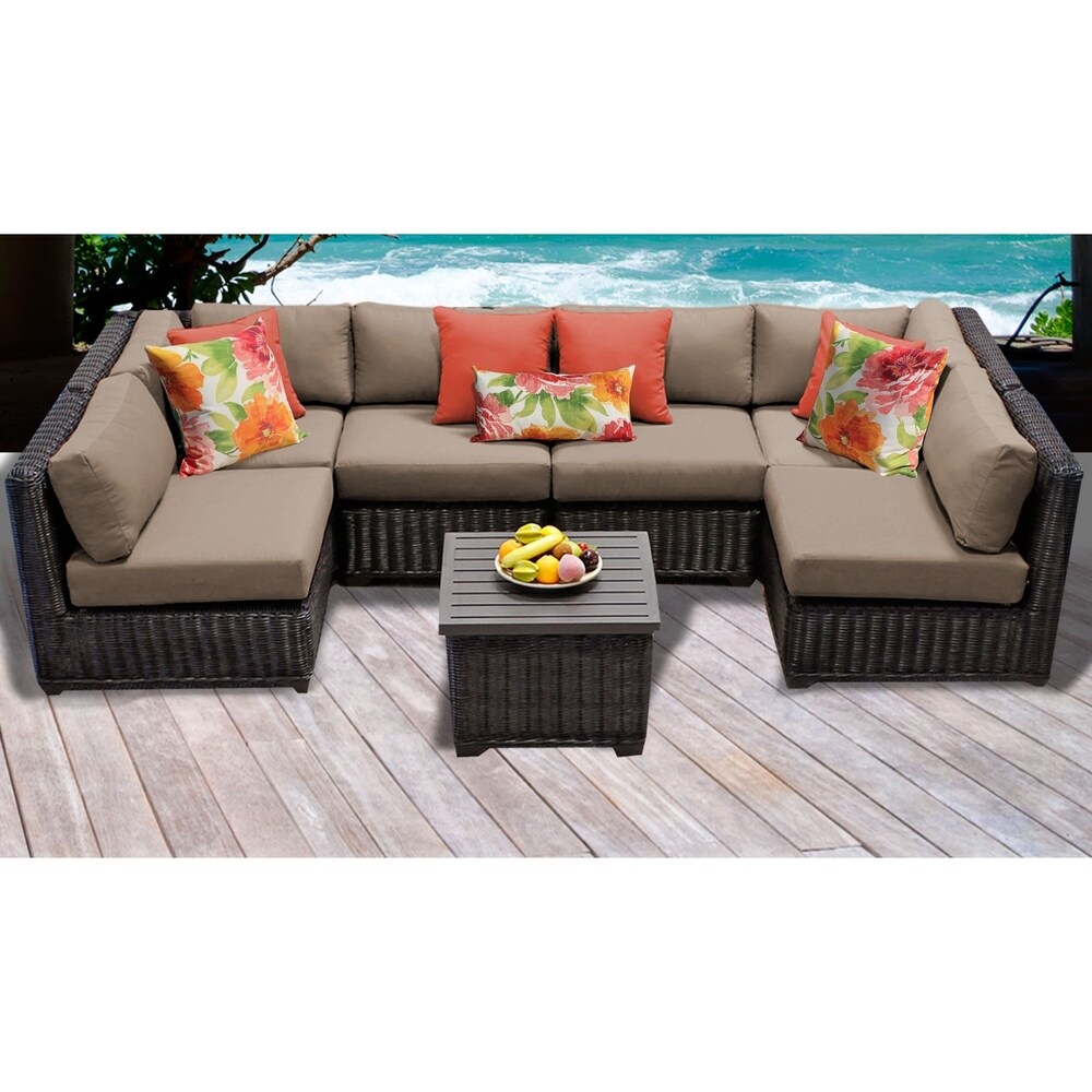 Venice 7 Piece Outdoor Wicker Patio Furniture Set 07d