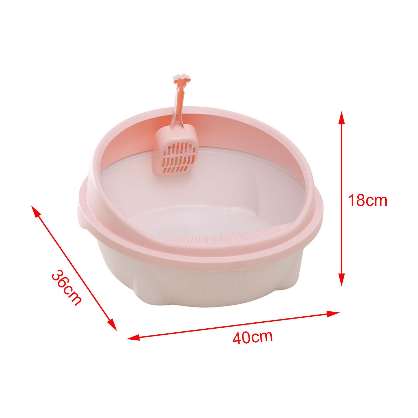 Cat Litter Box Durable with High Side Privacy Walls Cat Sandbox Semi Enclosed Bedpan Pet Litter Tray Kitty Litter Pan for Small Animals Cats pink