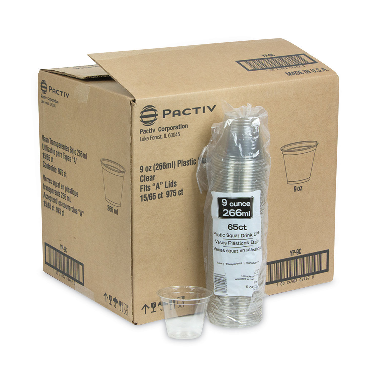 EarthChoice Recycled Clear Plastic Cold Cups by Pactiv PCTYP9C