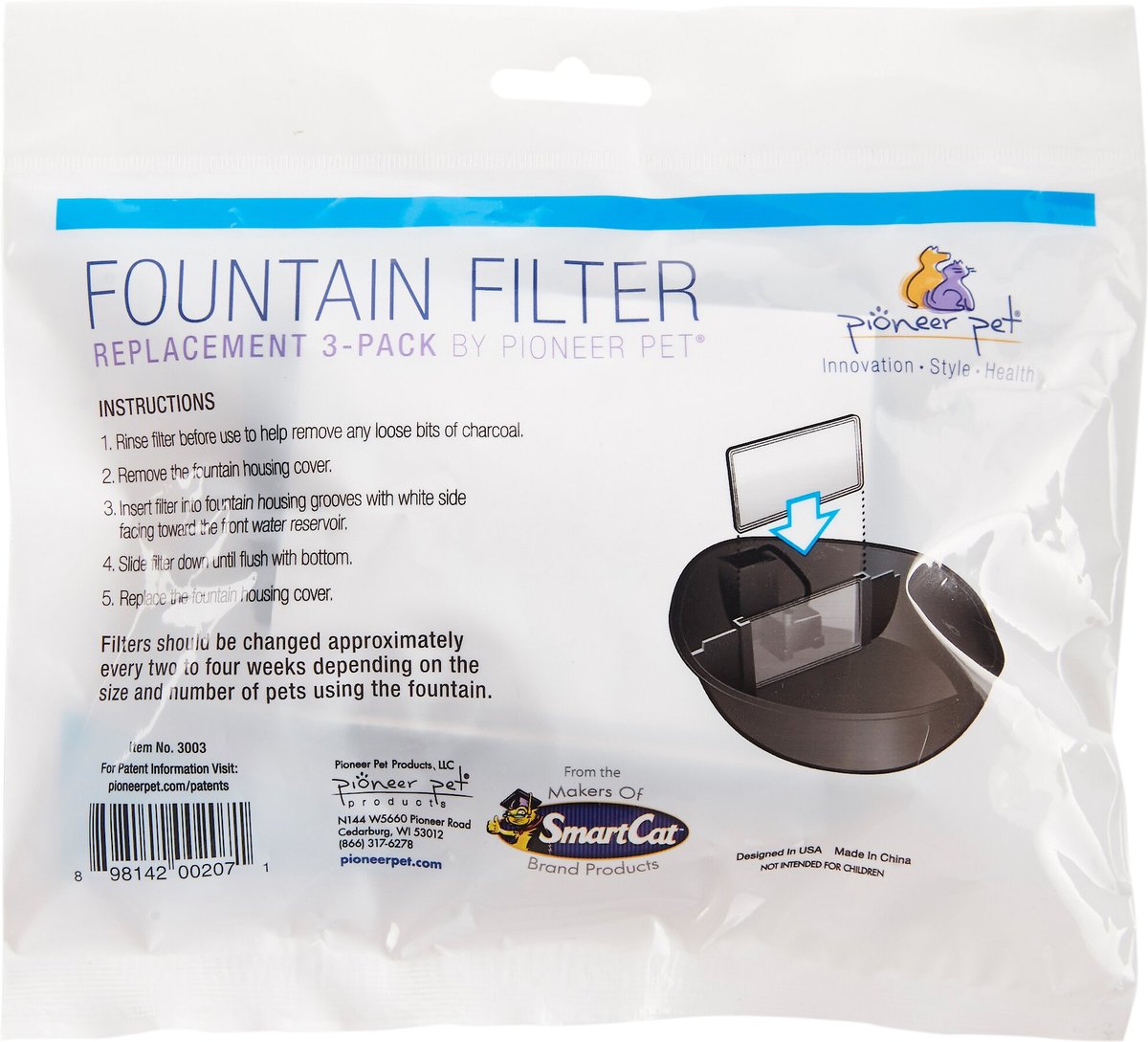 Pioneer Pet Replacement Filters for Plastic Raindrop and Fung Shui Fountains