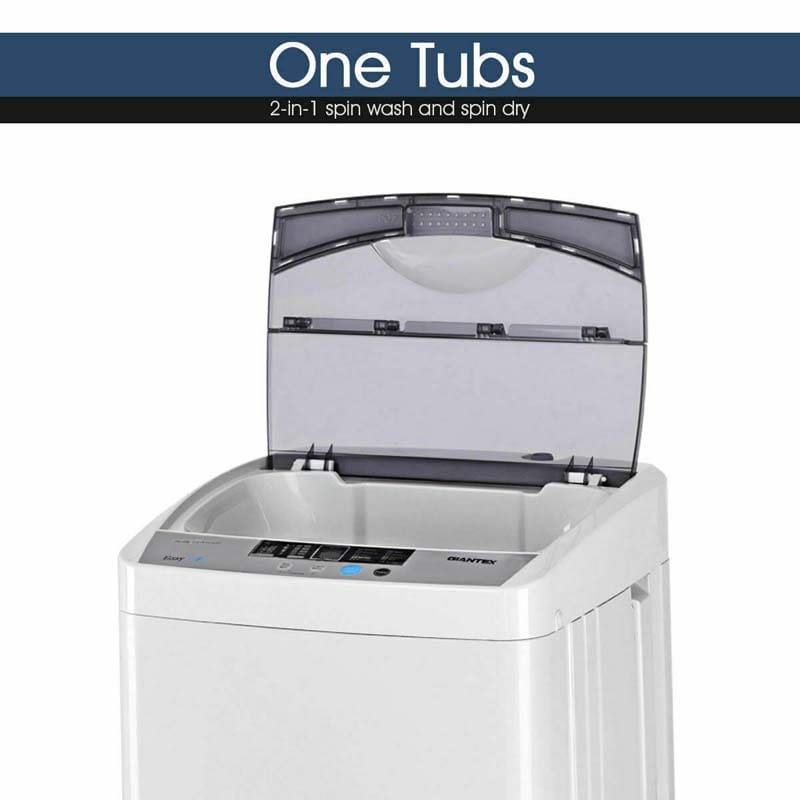 9.92 LBS Portable Washing Machine Built-in Drain Pump, Top Load All In One Washer Dryer Combo for RV Dorm