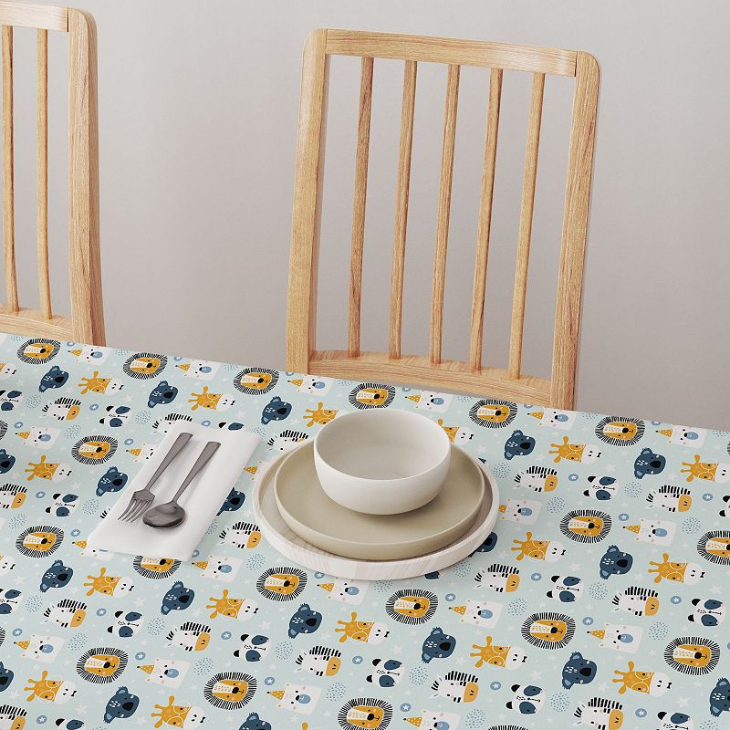 Square Tablecloth， 100% Polyester， 60x60， Animal Faces