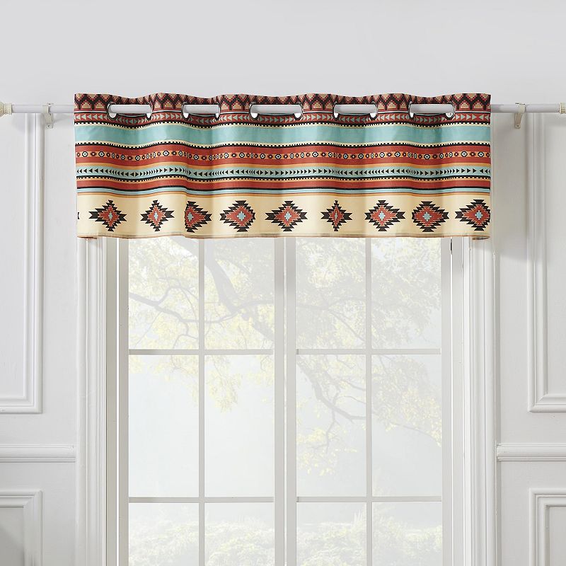 Greenland Home Red Rock Grommeted Window Valance， 84-inch Wide， Clay