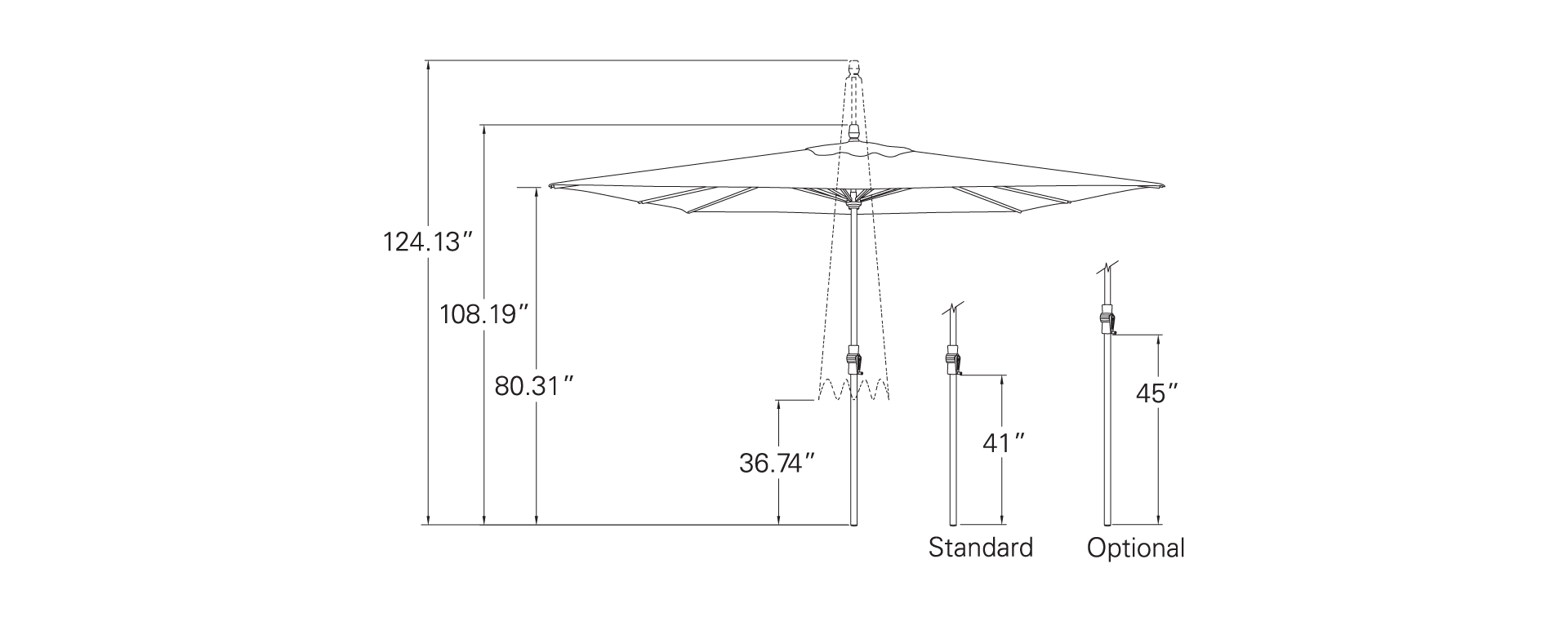 Treasure Garden 8' X 11' Crank Lift Rectangular Umbrella