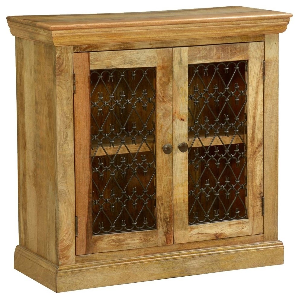 Bellevue Twisted Hearts Grille Mango Wood Freestanding Storage Cabinet   Traditional   Accent Chests And Cabinets   by Sierra Living Concepts Inc  Houzz