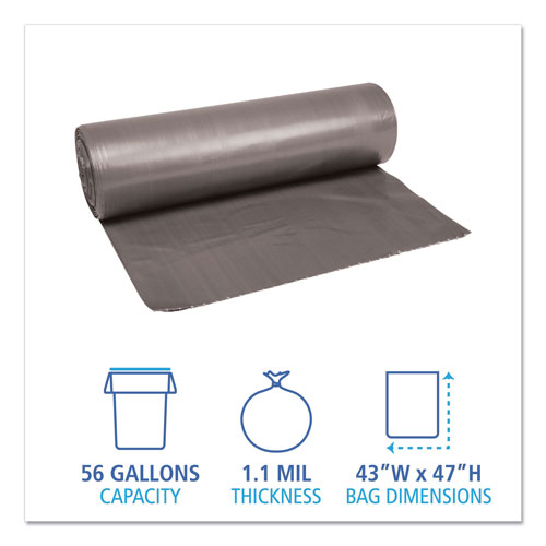 Boardwalk Low-Density Waste Can Liners | 56 gal， 1.1 mil， 43