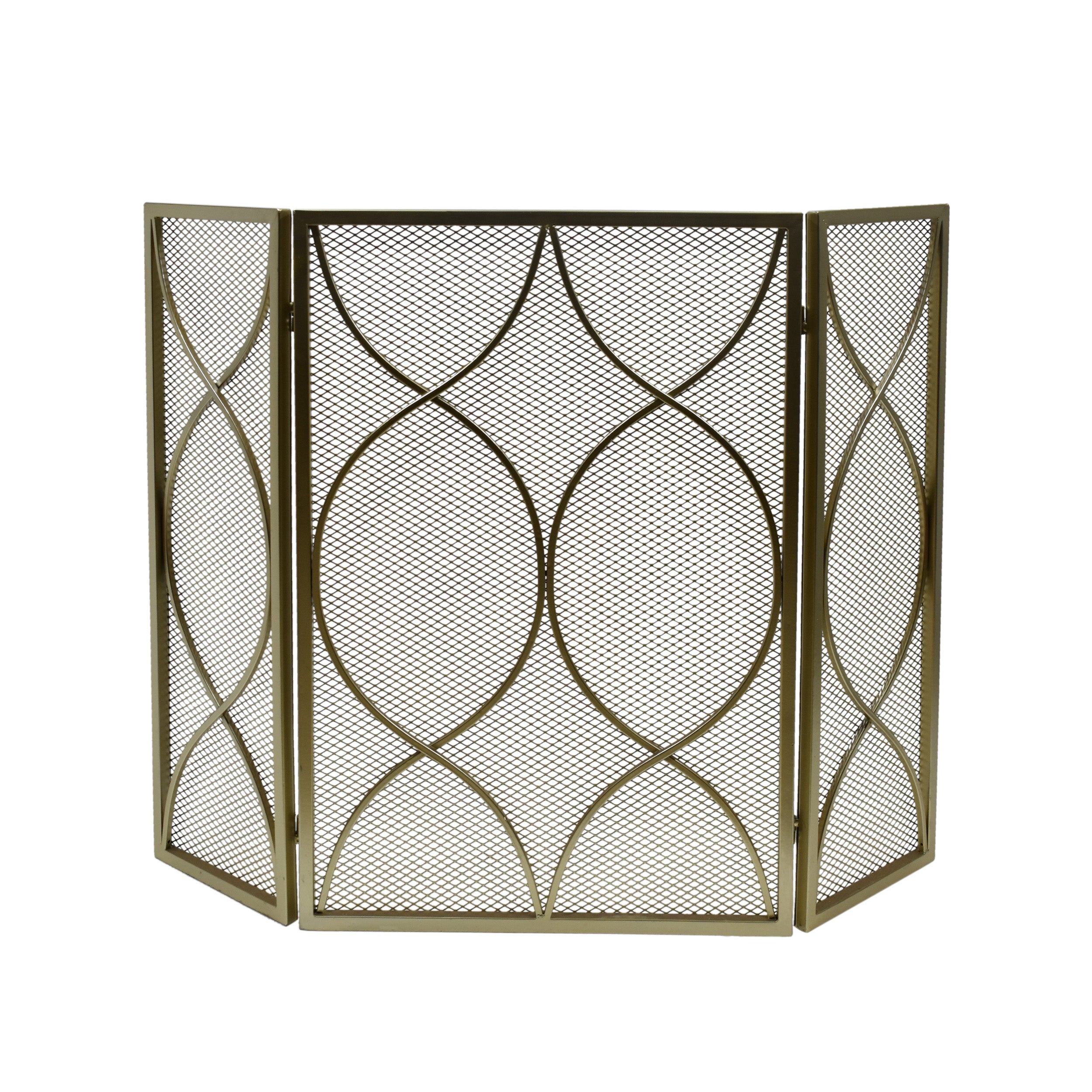 Laylah Modern Three Panel Iron Firescreen