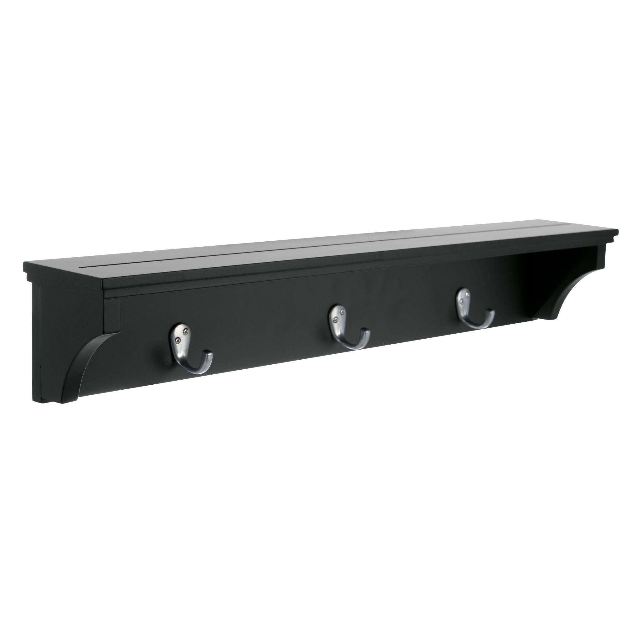 AZ Trading Finley 24 in. Wall Shelf With 3 Metal Hooks