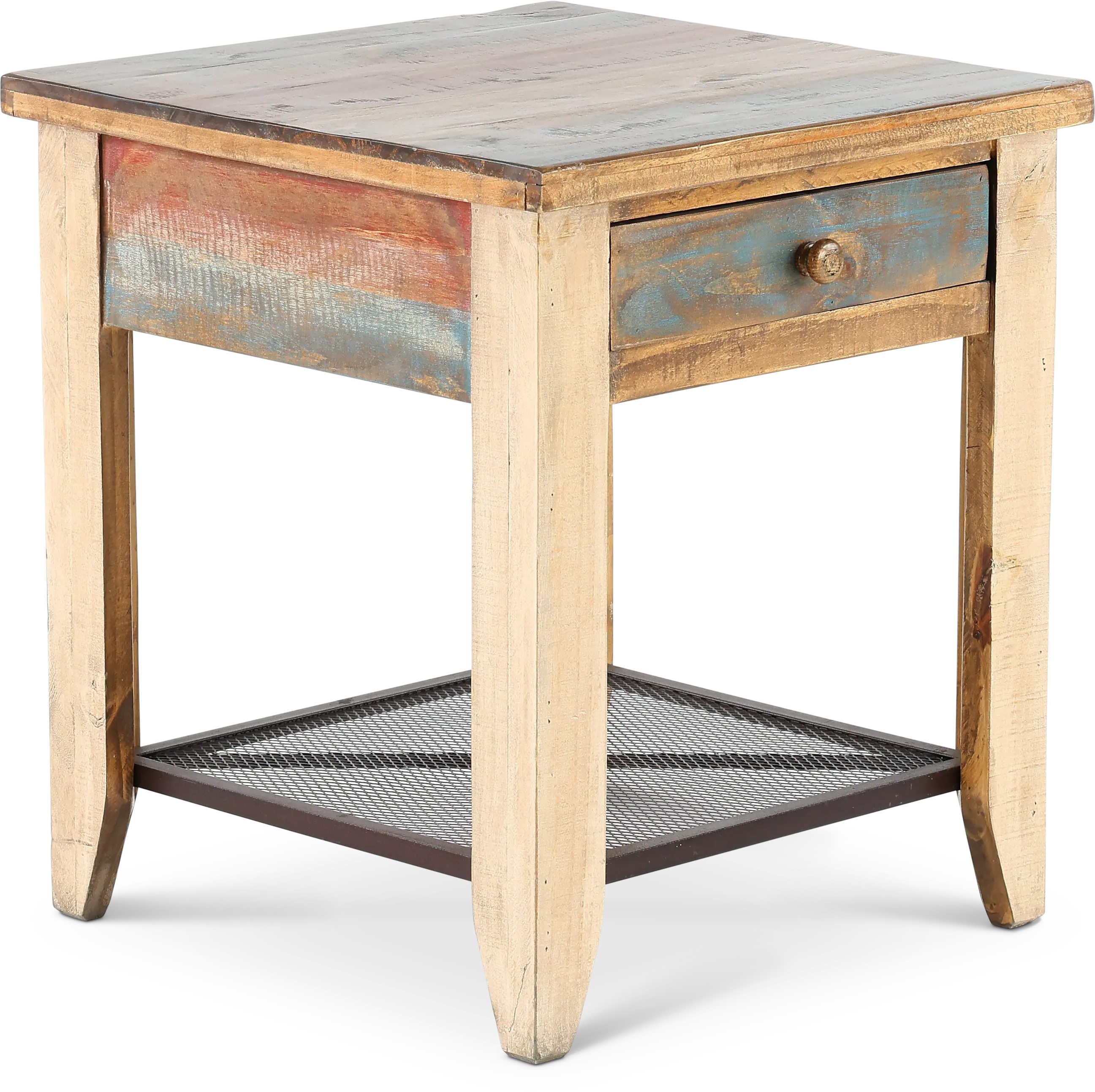 Tanmeron Pine Two Tone Brown End Table