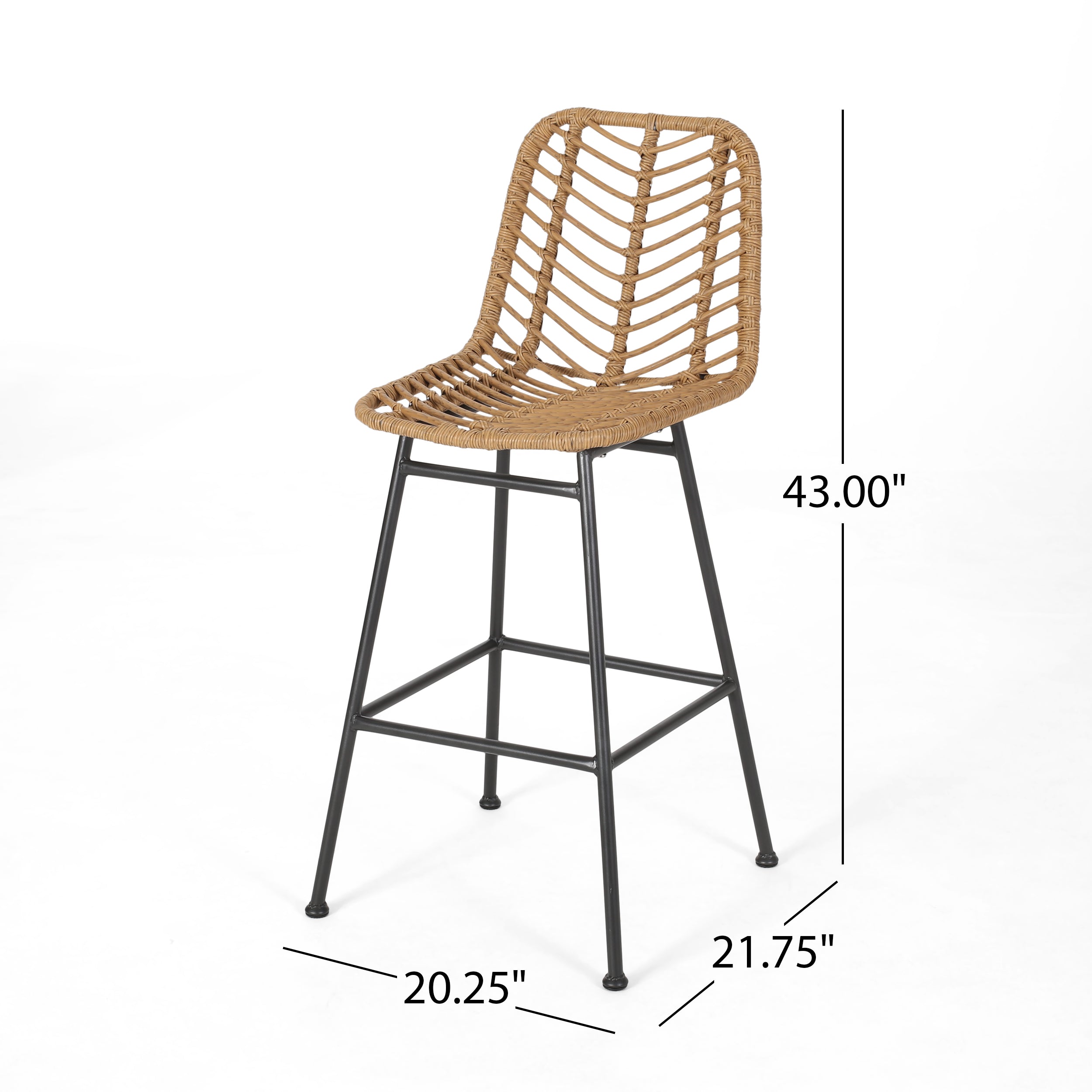 Kendal Outdoor Wicker Barstools (Set of 4)