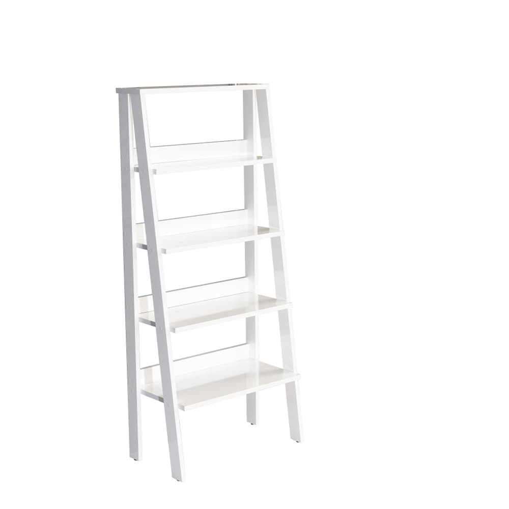 Bookshelf Bookcase with Storage Shelves Wood Frame for Office White