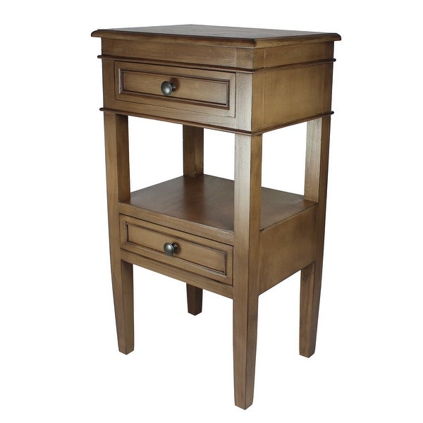 Modern Designs Middle Shelf Wooden Side Table with Two Drawers