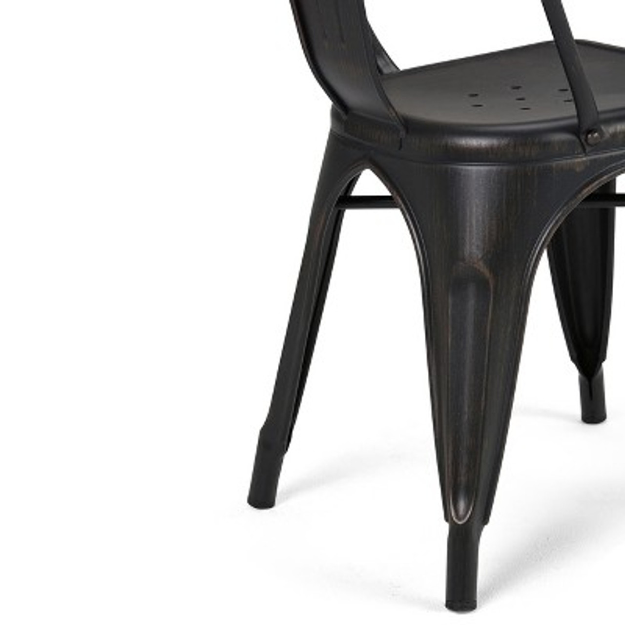 Set of 2 Freya Metal Dining Side Chair Distressed Black/Copper - WyndenHall