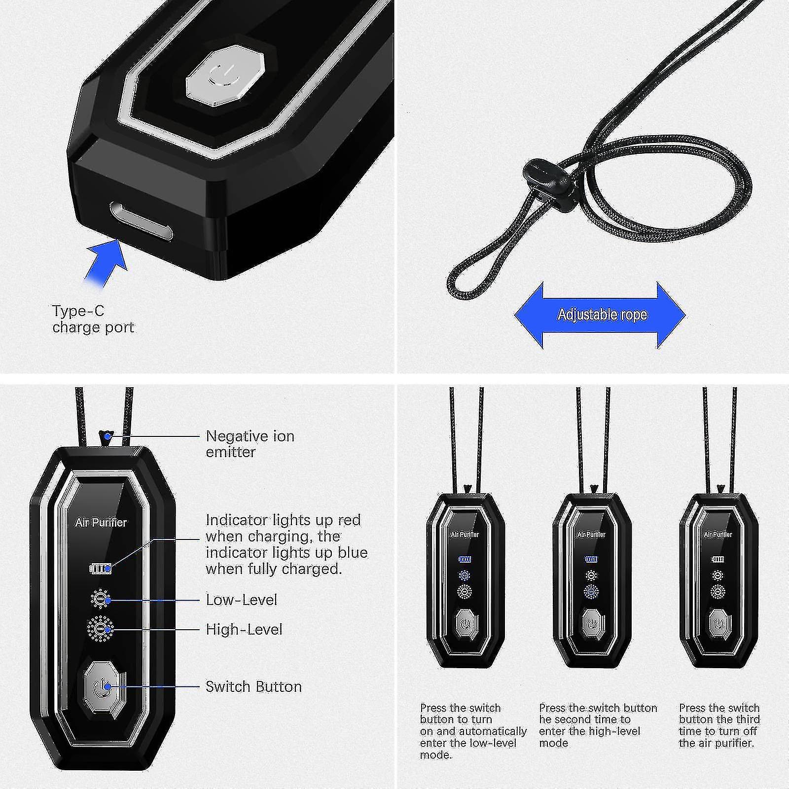 Air Purifier，no Static Electricity For Home Car Air Ionizer White