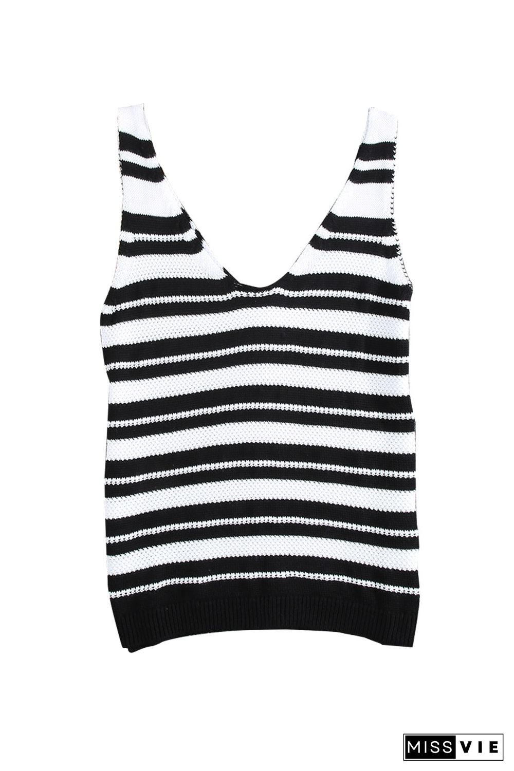 Black White Striped Tank Top