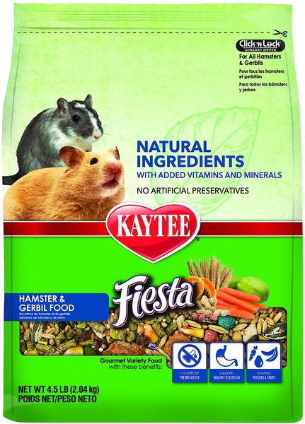 Kaytee Fiesta Natural Hamster and Gerbil Food， 4.5-lb bag