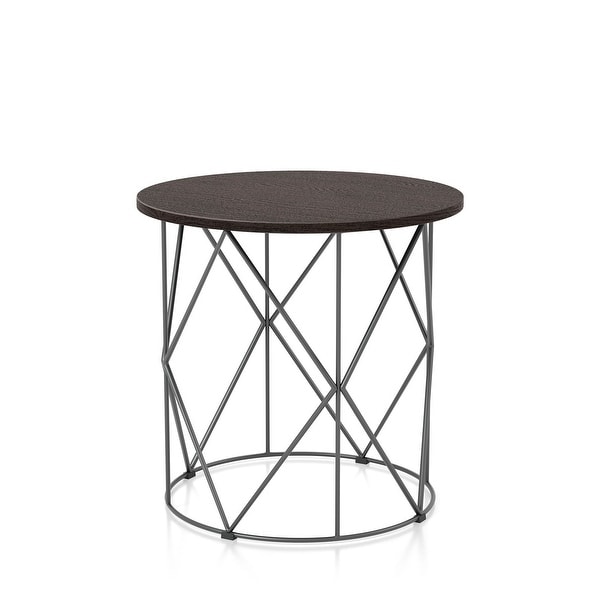 Furniture of America Brigid Modern Metal Round 23-inch Side Table