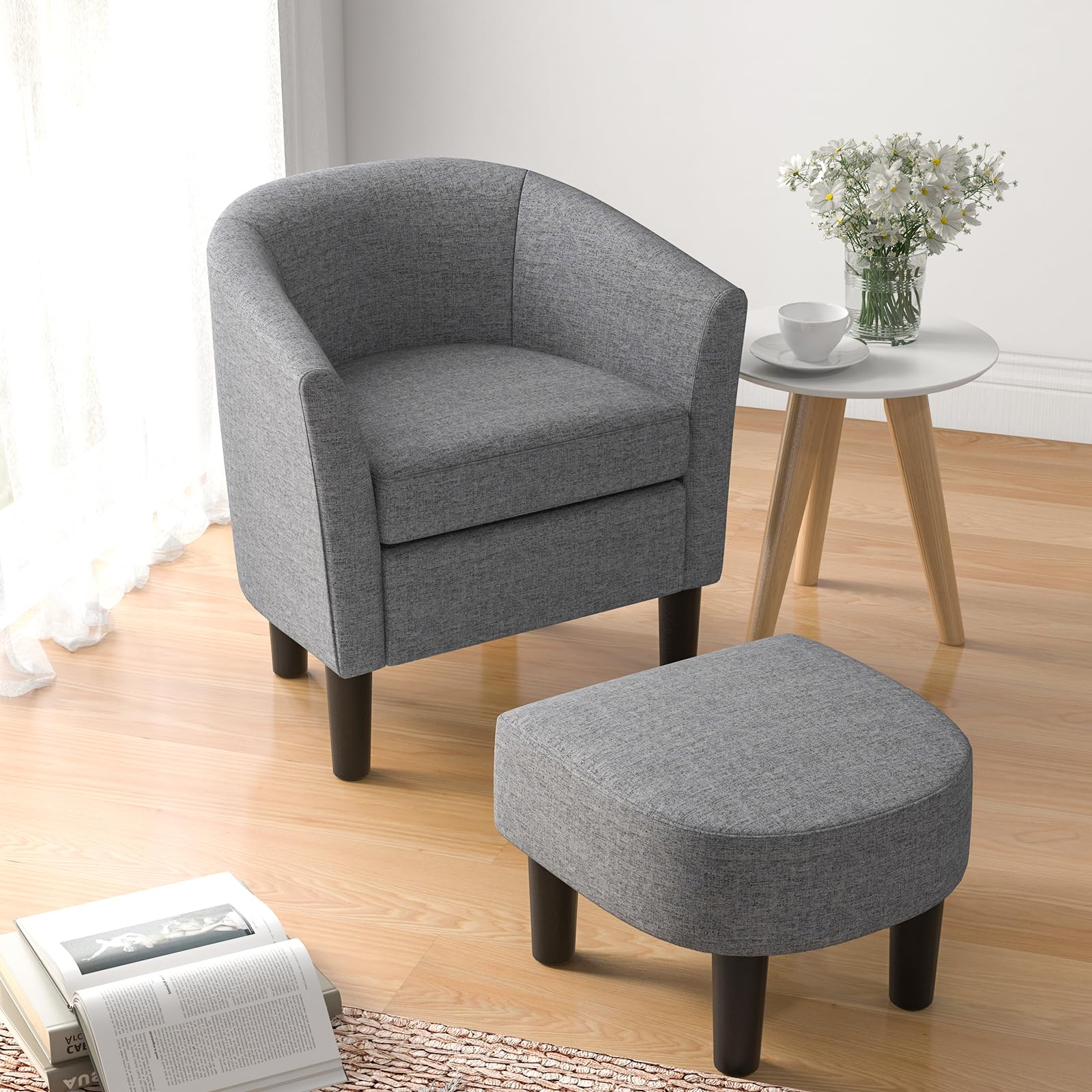 Giantex Modern Accent Chair with Ottoman