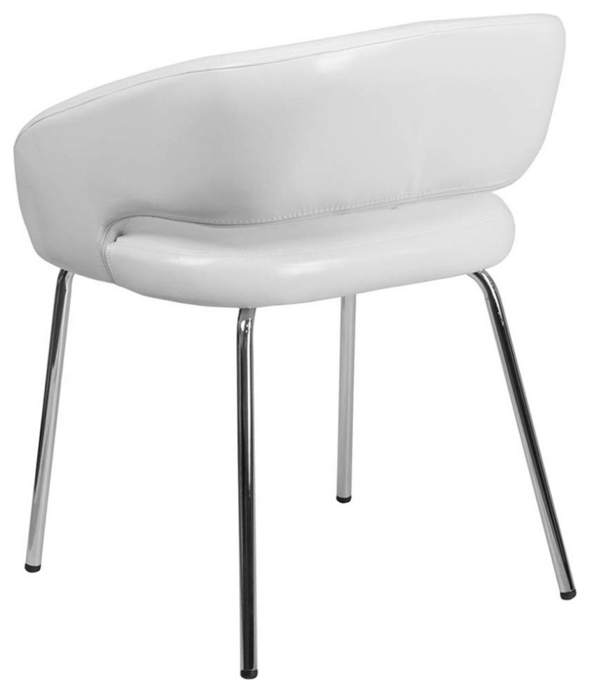 Fusion Series Contemporary White Leather Side Reception Chair   Contemporary   Armchairs And Accent Chairs   by Pot Racks Plus  Houzz