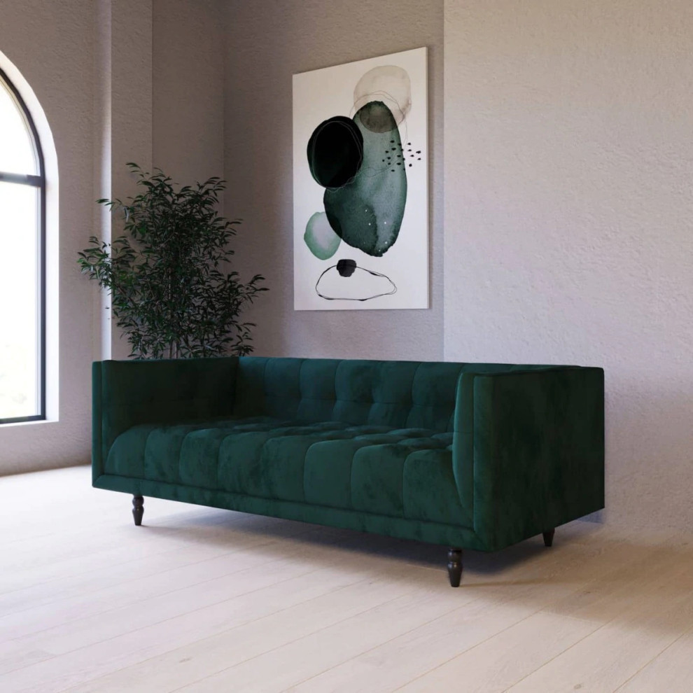 Rover Domani Modern Green Fabric Green Sofa   Eclectic   Sofas   by Rustic Home Furniture Deco  Houzz