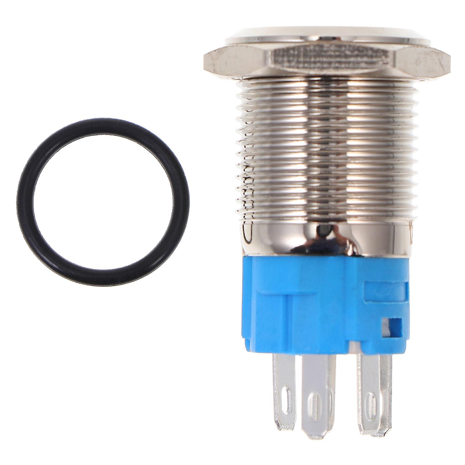 16mm Aluminum Alloy Momentary Push Button Switch With Light For Car Marine