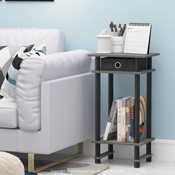 Furinno Turn-N-Tube Tall End Table with Bin