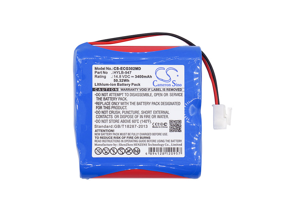 Biocare ECG3010 ECG3010 Digital 3channel ECG 3400mAh Medical Replacement Battery BatteryClerkcom Medical