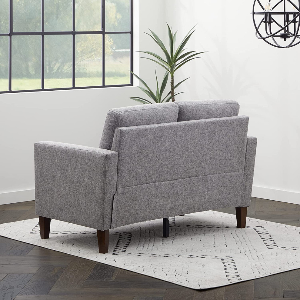 Modern Loveseat  Tapered Legs With Cushioned Seat and Track Arms   Traditional   Loveseats   by Declusia  Houzz